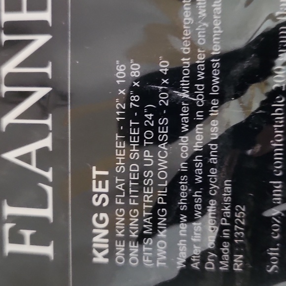 Flannel king Set Deep Pockets - Picture 2 of 2